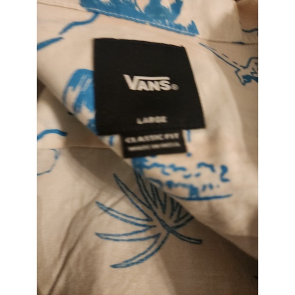 Vans Shirt Mens Sz Large Relaxed Oversized Classic Fit Camper Aloha Shirt Beach - Picture 8 of 14